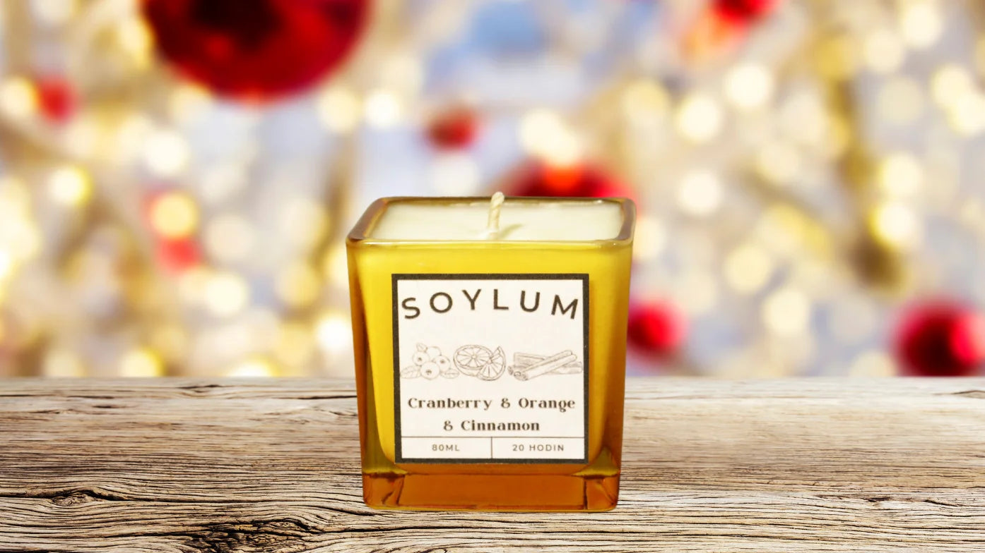 Sójová vonná svíčka - Cranberry, Orange & Cinnamon