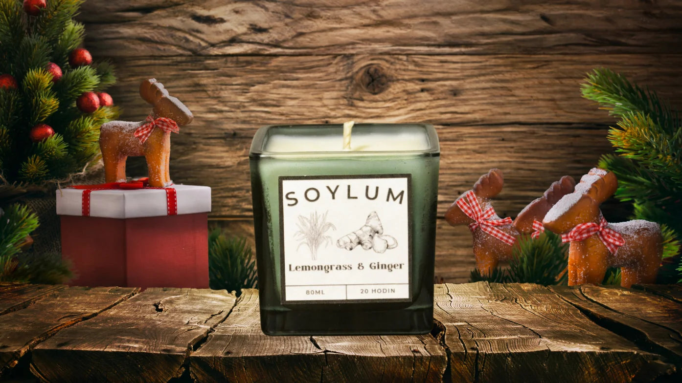 Sójová vonná svíčka - Lemongrass & Ginger